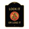 Signmission Lock It or Lose It With Graphic, Black & Gold Aluminum Architectural Sign, 18" H, BG-1824-23881 A-DES-BG-1824-23881 - alternate 1